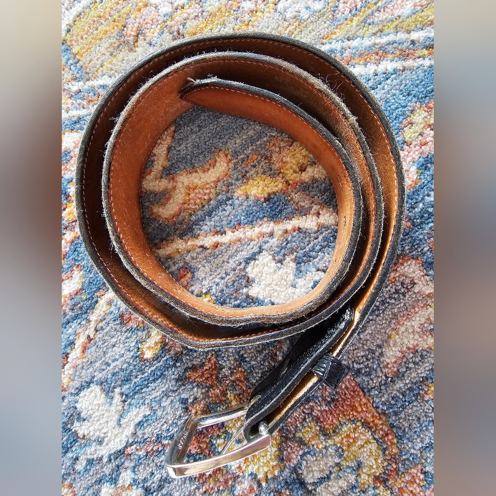 Nocona Alligator Black and Tan Leather Belt